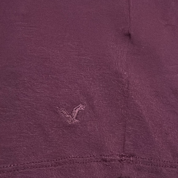 American Eagle Sz Xs Long Sleeve Tissue Tee-Purple-3 Button Front-Viscose-EUC - Picture 11 of 15